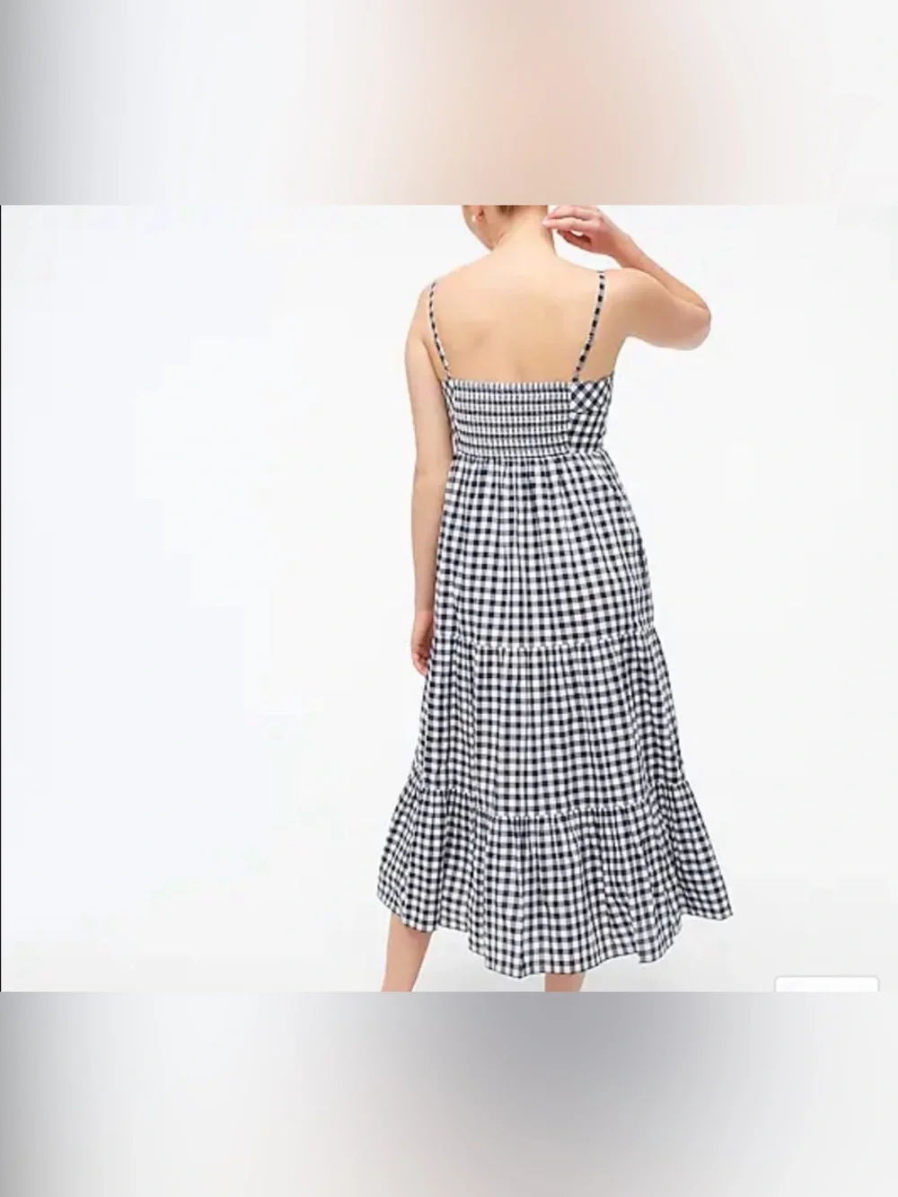 Nwot J.Crew Gingham midi Tiered Dress
